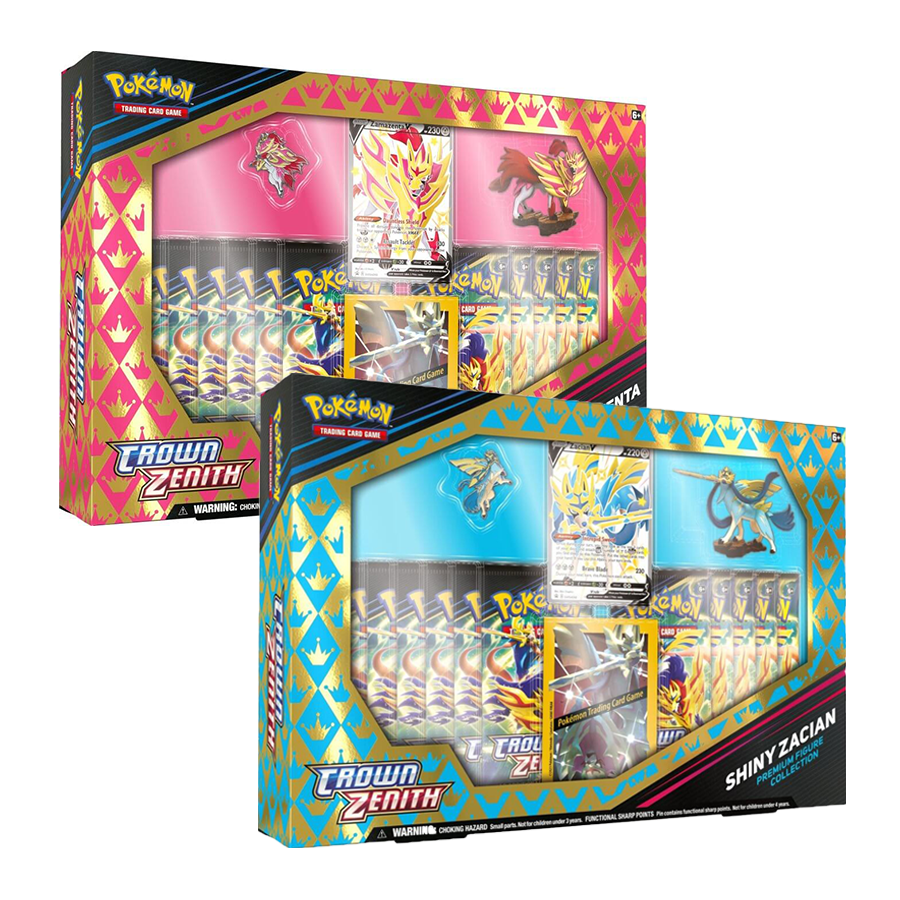 POKÉMON TCG Crown Zenith - Shiny Zacian/Zamazenta Figure Box | PokeBox USA